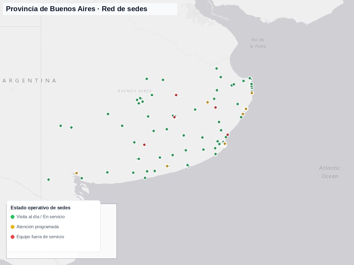 Parque de ubicaciones que atendemos
